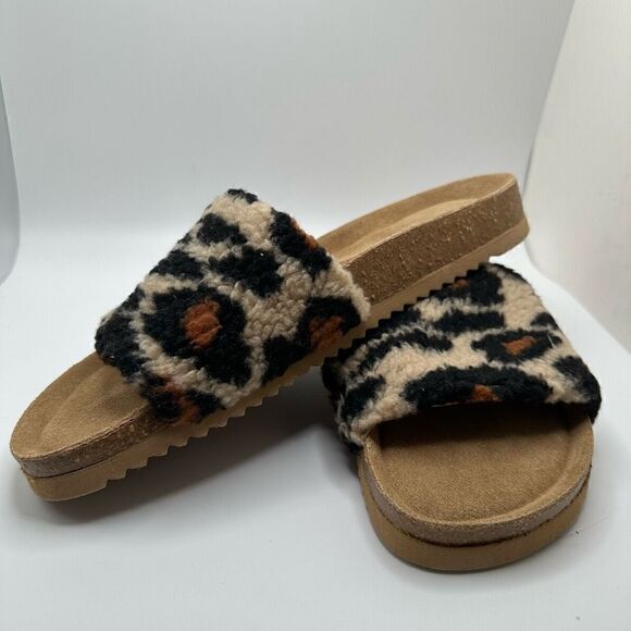 CUSHIONAIRE Women's Cork footbed Slide Sandal with +Comfort 11 LEOPARD - Picture 8 of 8